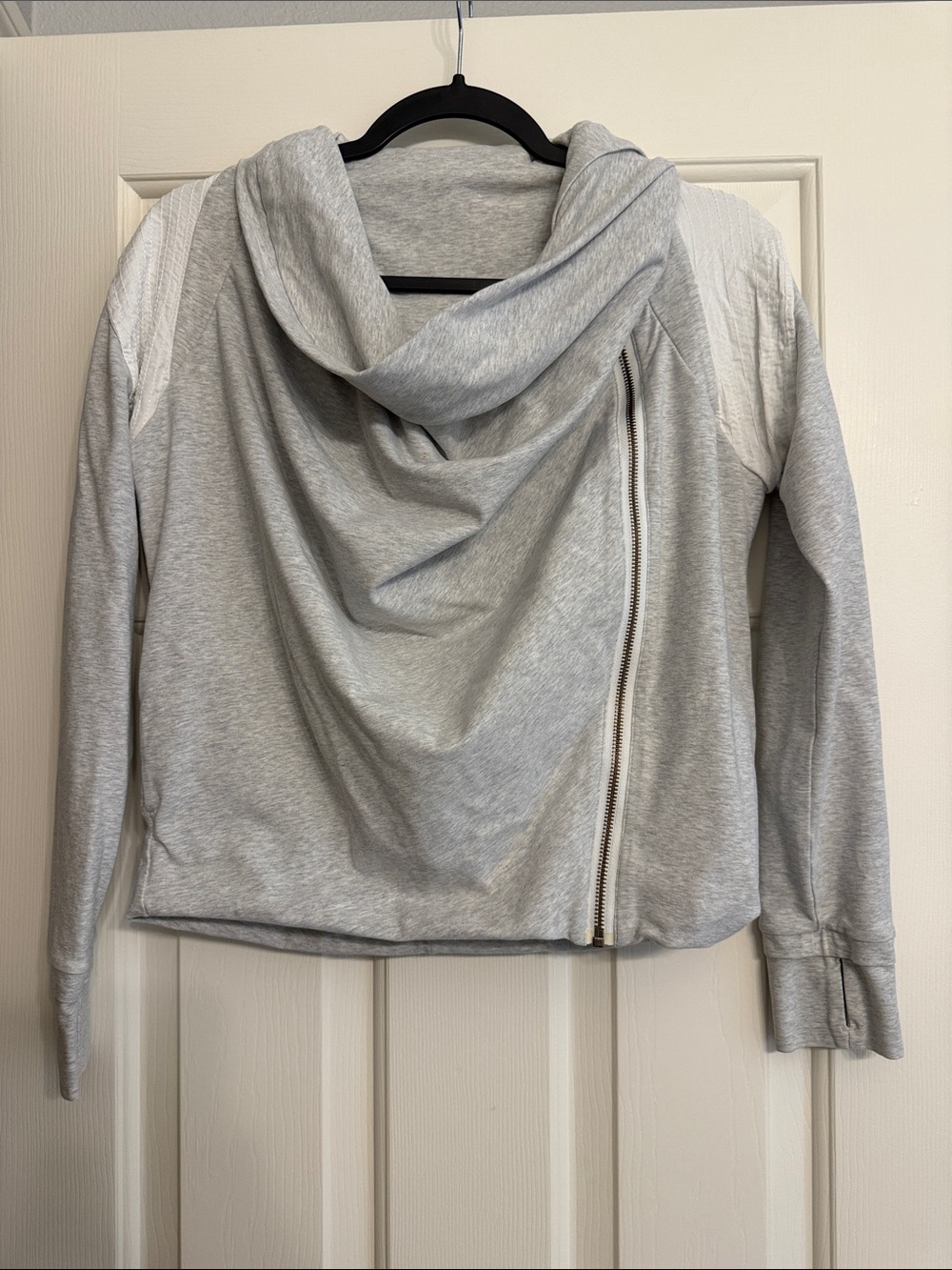 Light Gray Lululemon Draped Zip-Front Women’s Sweater